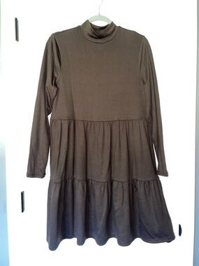 GAP Modern Mock Neck Dress - Chocolate Brown
